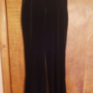 Elegant Black Velvet Women's Trousers